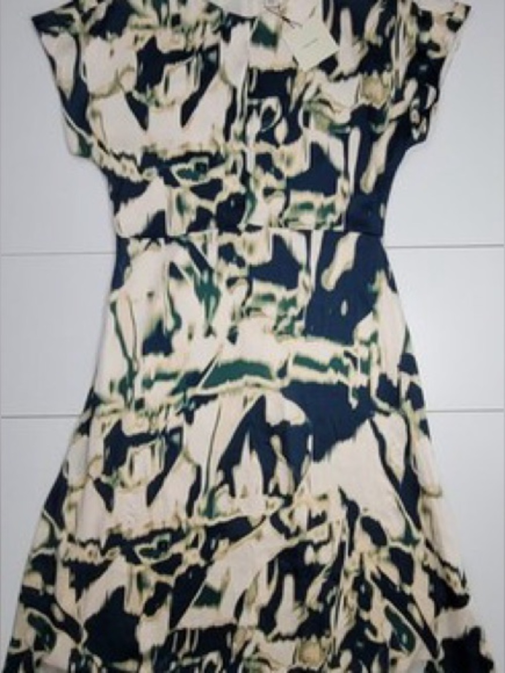 Calvin Klein Womens Short Sleeve Dress With Abstact Print Multi NWT